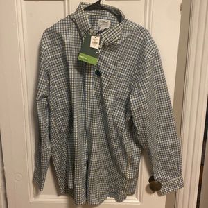 Large, Green, Blue, Yellow checkered, LL Bean button down